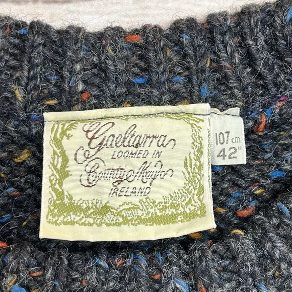 Gaeltarra County Mayor Ireland Sweater Men's 107cm Sz 42 Fairisle Knit 100% Wool - Picture 3 of 5